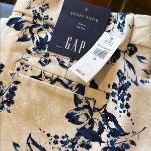 GAP Navy Floral Ankle Pants